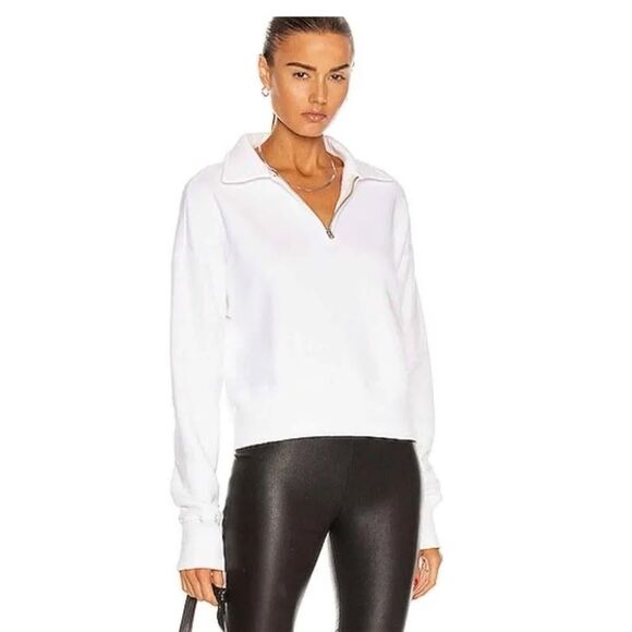 re/done Hanes 70s Half-zip Sweatshirt in Off-White L - Picture 3 of 12